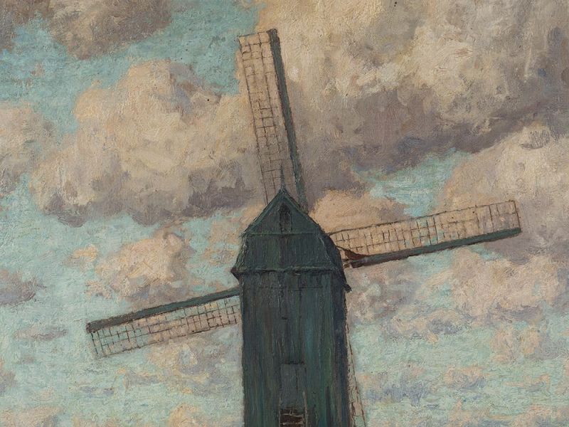 Alfred Zoff (1852-1927), Windmühle, Öl, um 1902/1903 Öl auf Leinwand Österreich, um 1902/ - Image 8 of 12