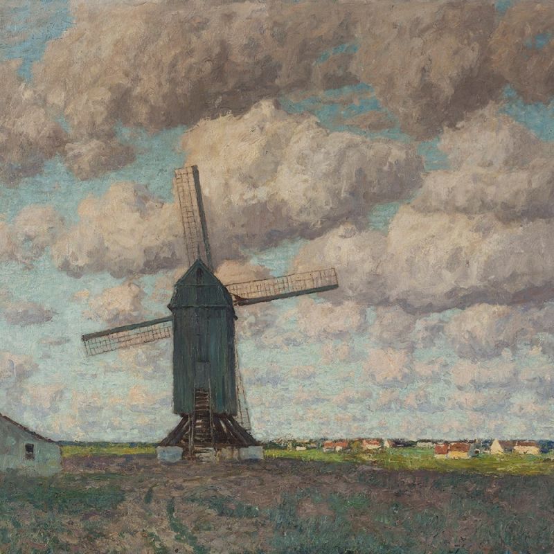 Alfred Zoff (1852-1927), Windmühle, Öl, um 1902/1903 Öl auf Leinwand Österreich, um 1902/ - Image 12 of 12