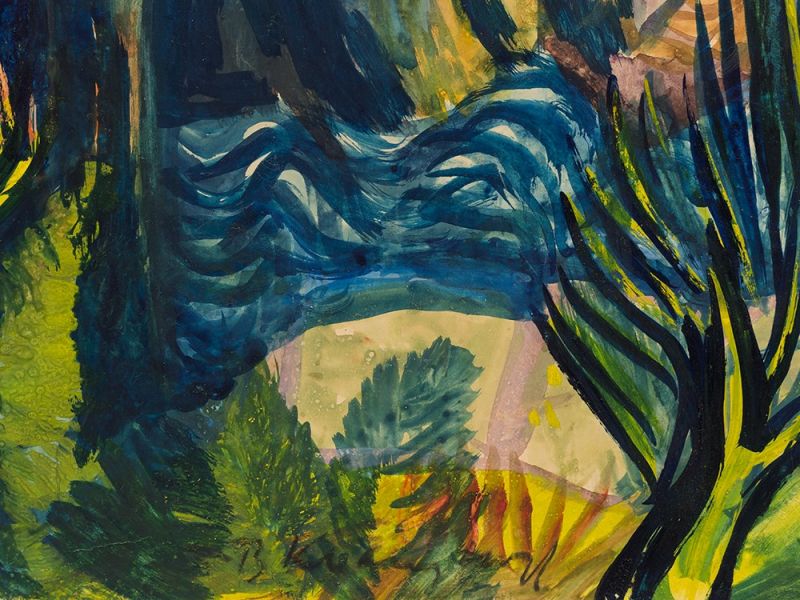 Bruno Krauskopf (1892-1960), Fjordlandschaft, Gouache, um 1940  Gouache und Aquarell auf - Image 4 of 9