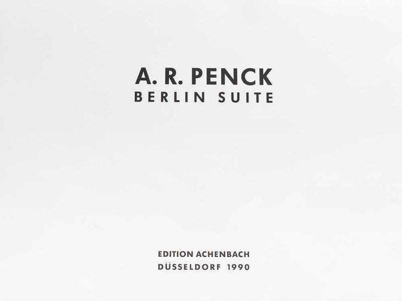 A.R. Penck, Berlin Suite, Vollständiges Mappenwerk, 1990 Mappenwerk mit 10 Farbaquatinten auf - Image 3 of 15
