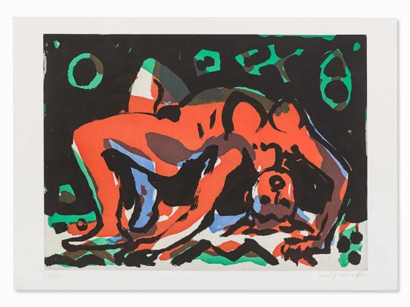 A.R. Penck, Aus „Berlin Suite“, 3 Farbaquatinten, 1990 3 Farbaquatinten auf festem Velin - Image 2 of 12