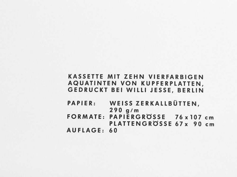 A.R. Penck, Berlin Suite, Vollständiges Mappenwerk, 1990 Mappenwerk mit 10 Farbaquatinten auf - Image 4 of 15