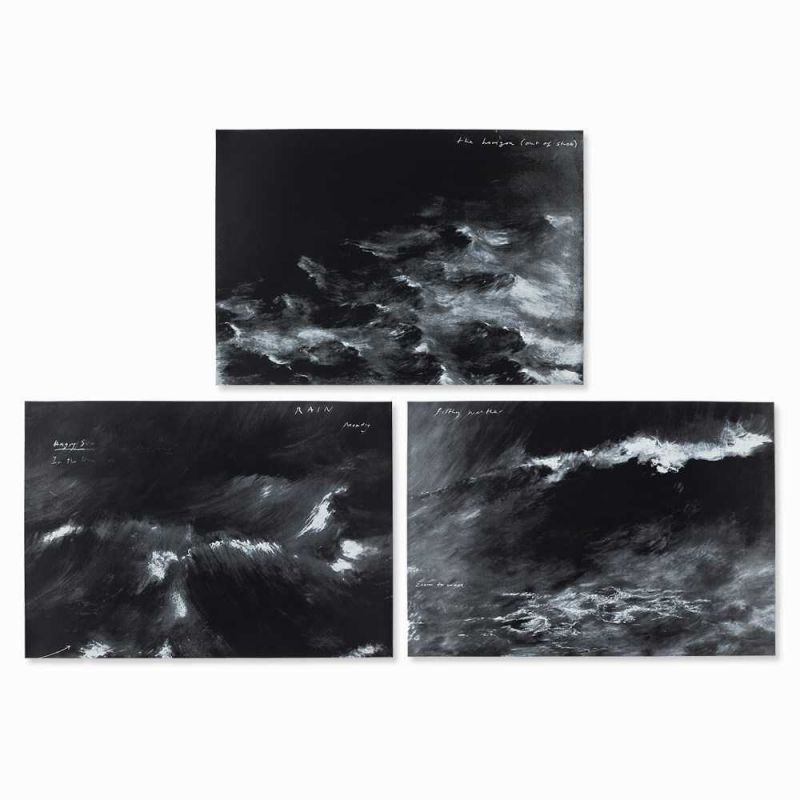Tacita Dean, Horizon/Rain/Filthy Weather, 3 Serigrafien, 1998 Folge von 3 Serigrafien auf schwarz - Image 11 of 11