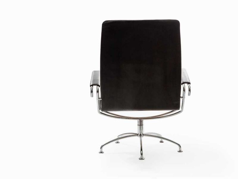 Jens Ammundsen, Garnitur „SAS“, Fritz Hansen, Dänemark, 1978 Chrom, Leder, schwarzDänemark, - Image 9 of 10