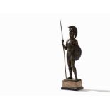 Rieder, Große Bronzeskulptur eines Römischen Soldaten, 1920er Bronze, dunkel patiniert,
