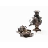 Miniatur Samowar Set, Silber, "KHOSROW" Persien, um 1900 84er SilberPersien, um 1900Punziert mit der