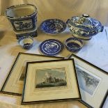 Copeland Spode, Semi China and three Northumberland prints.