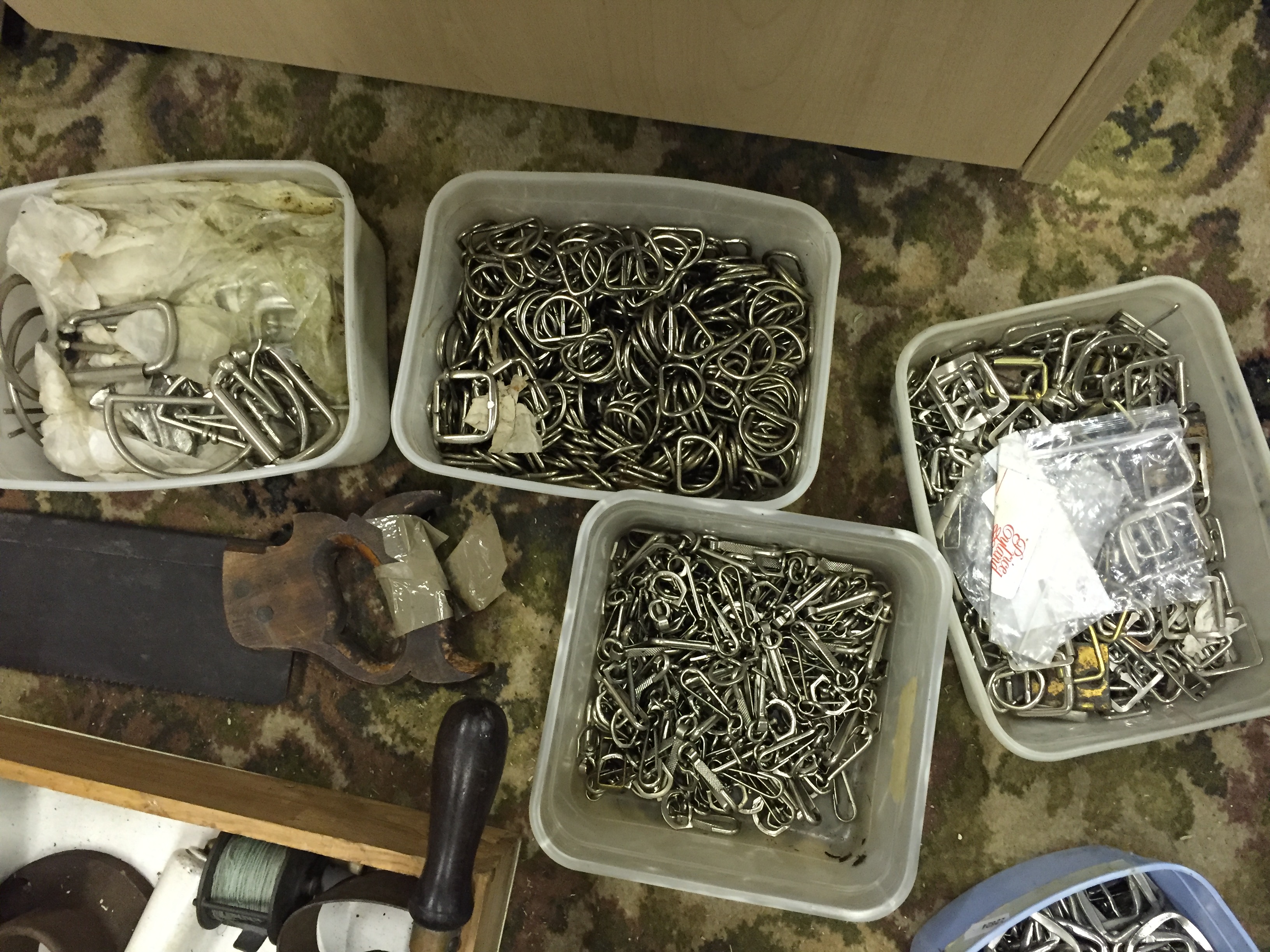 A large selection of belt buckles and clasps for making belts tools and cobblers shoe lasts. - Image 3 of 6