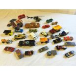 Vintage Matchbox model cars including a Batman car.