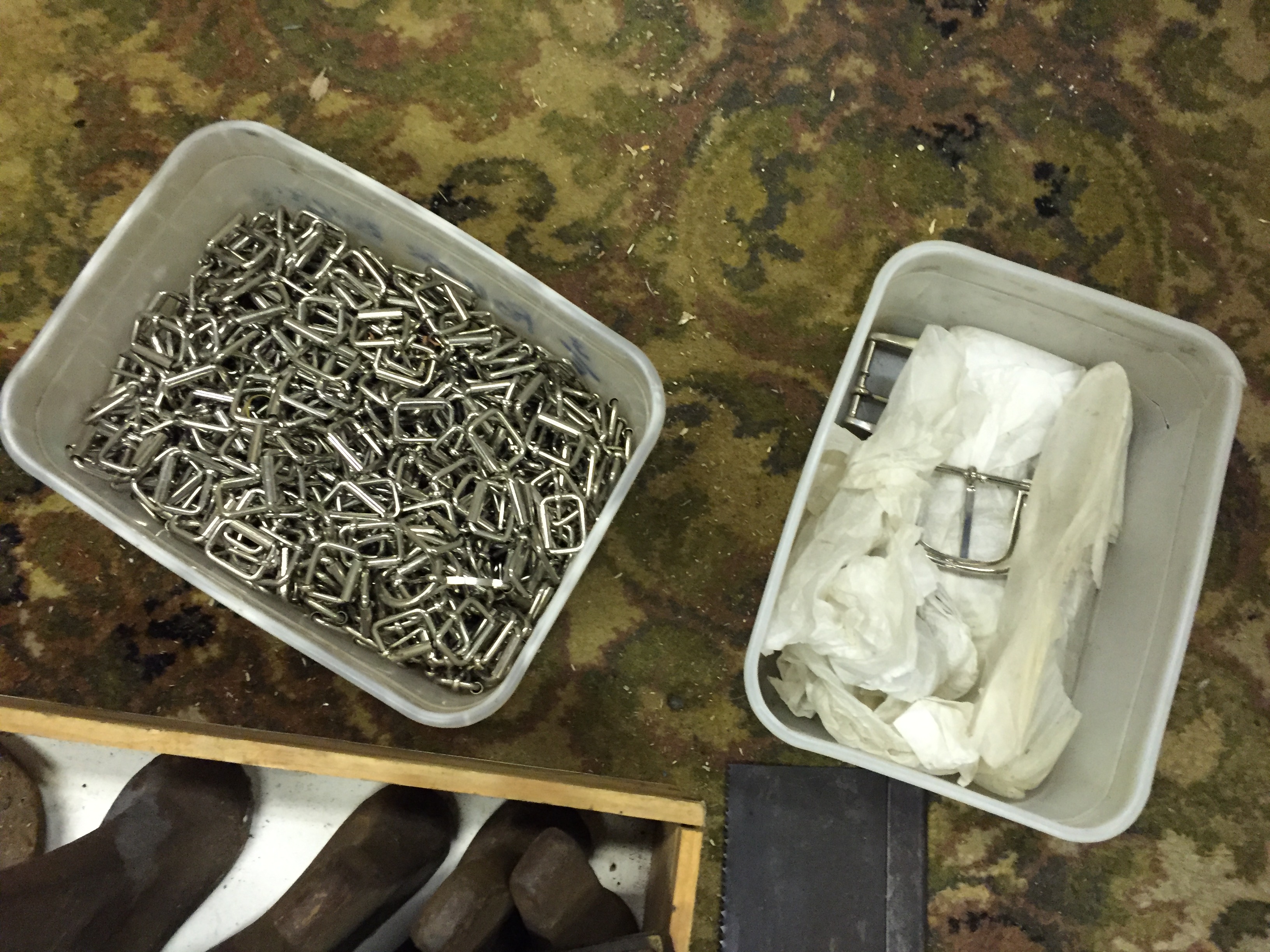A large selection of belt buckles and clasps for making belts tools and cobblers shoe lasts. - Image 6 of 6