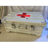 A red cross workers trunk used in action.