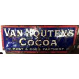 Metallic and enamel ‘Van Houton’s Cocoa’ advertising sign circa 1930