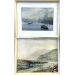 Two watercolours one G Barker 74 the oth