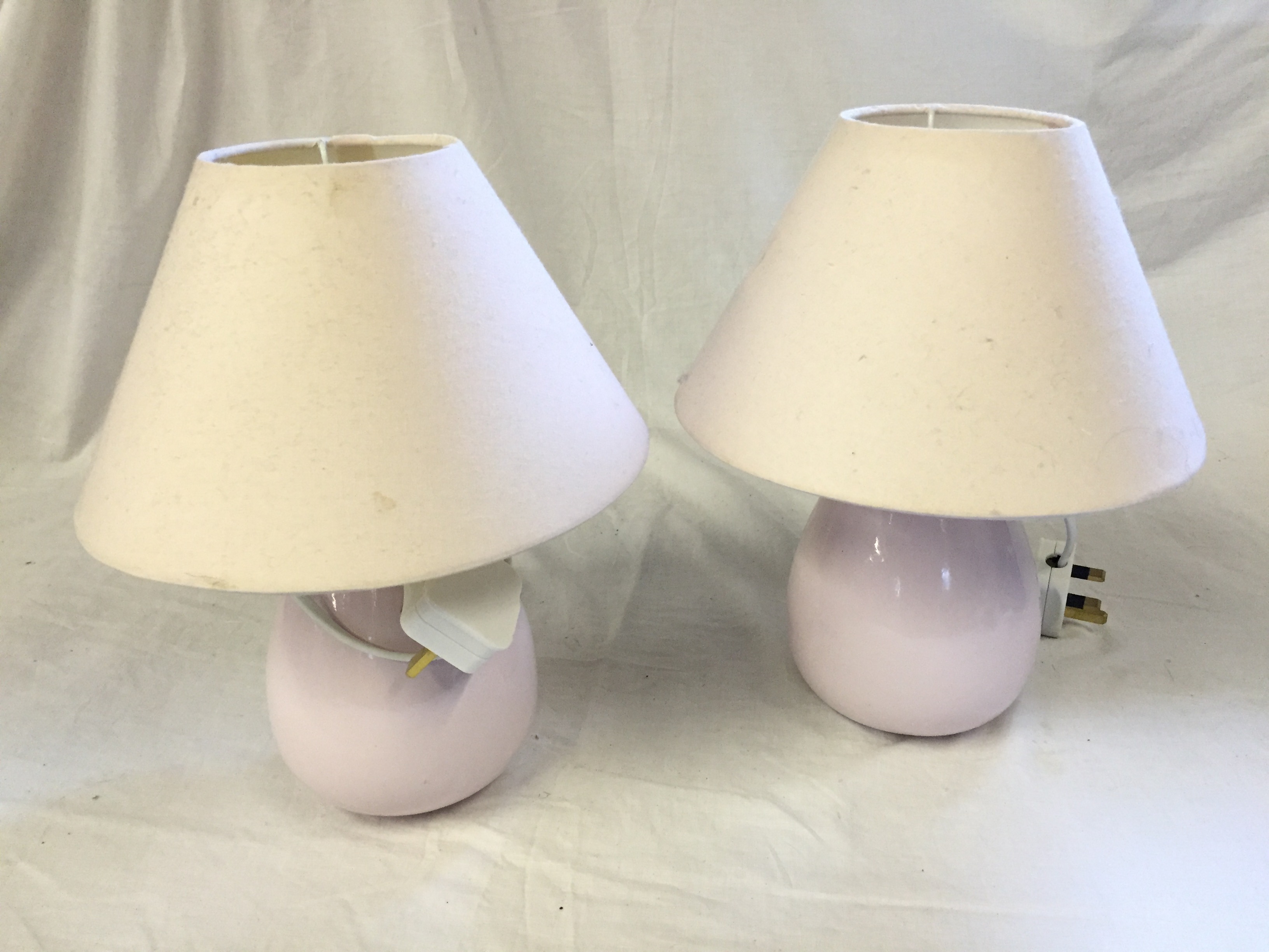 A pair of bedside lamps.