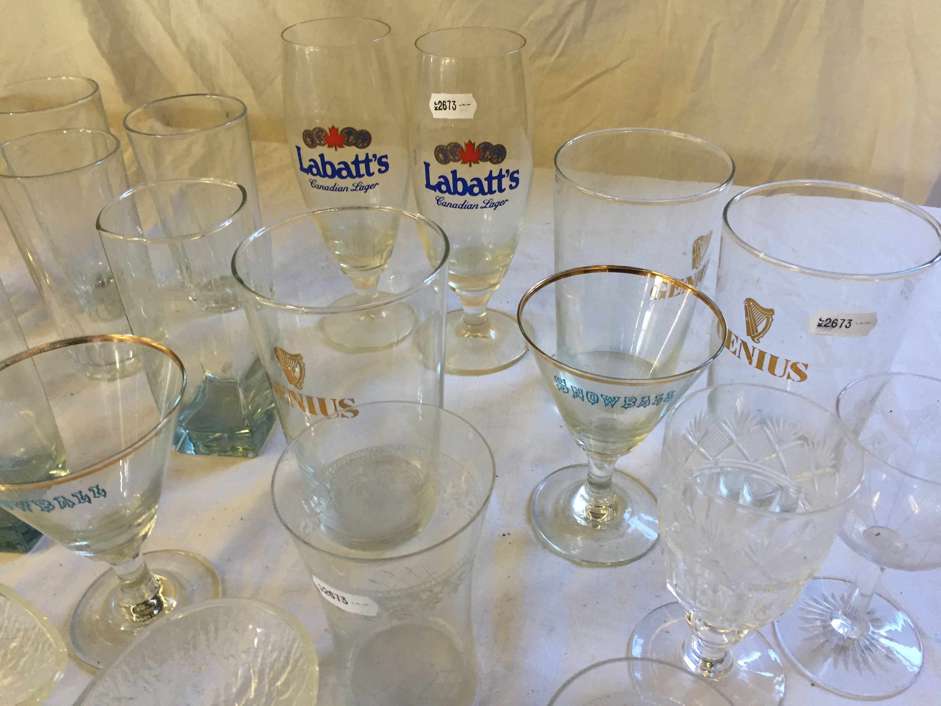 A selection of promotable drinks glasses.