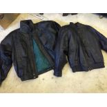 One medium one small bomber style leather jackets.