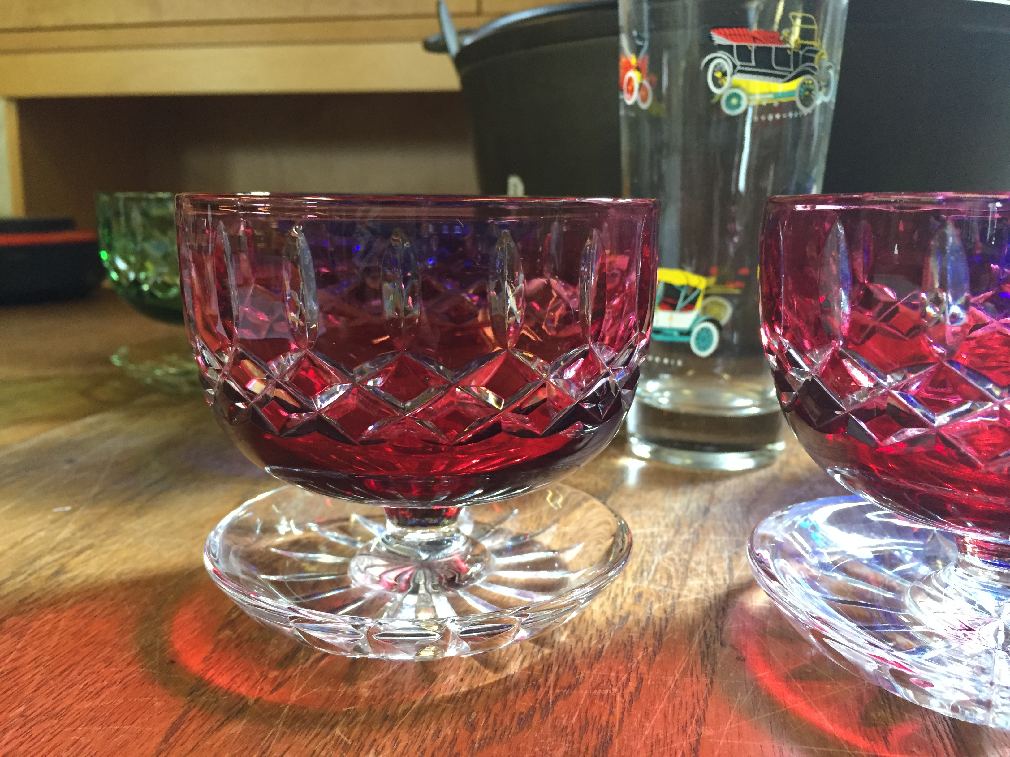 Vintage glassware and a brass jam pan. - Image 2 of 2