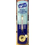 A Blue Gillette advertising barometer sign 650 mm H x 160 mm W