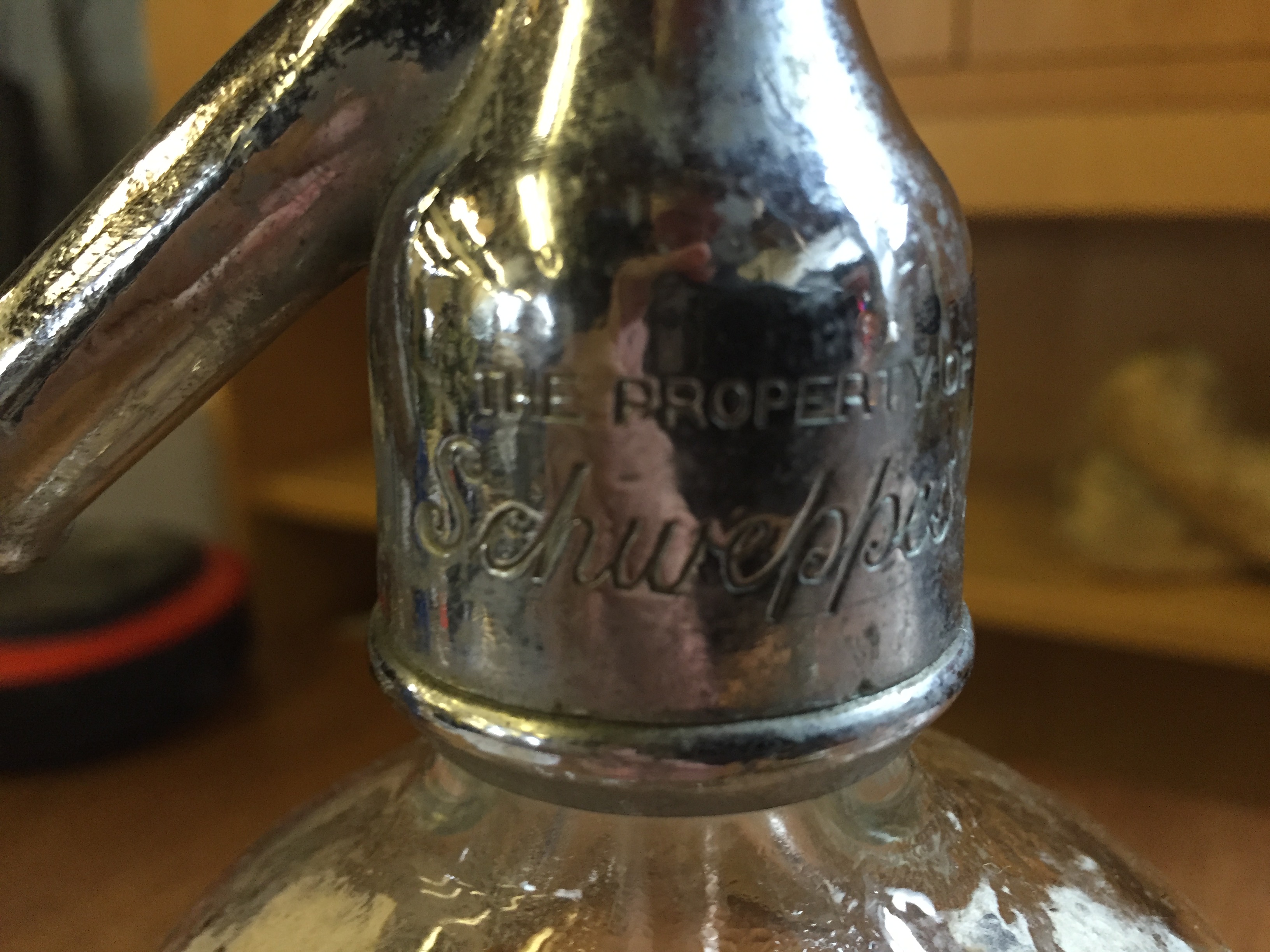 A vintage Schweppes soda siphon and a hot water pig. - Image 3 of 4