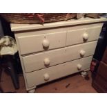 A painted pine chest of drawers with two short drawers over two long (Showroom 2)