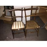 A pair of bedroom chairs.