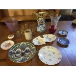 A selection of ceramics including a primitive Methodist commemorative plate.