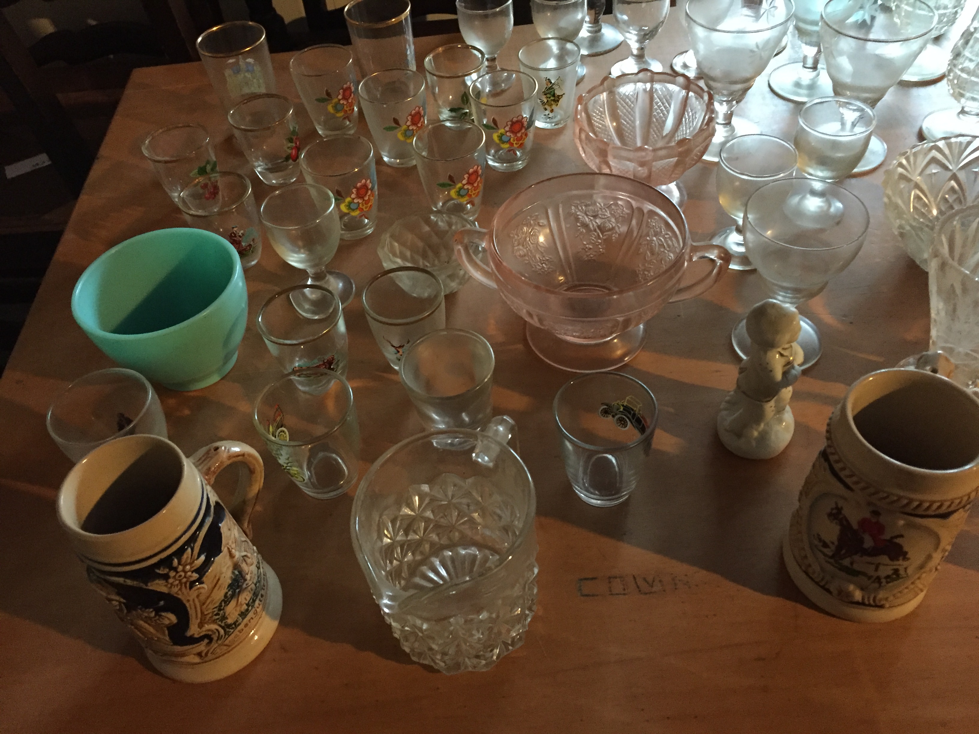 Various glass and two German tankards. - Image 2 of 3