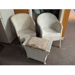 Two loom chairs and a loom stool with storage.