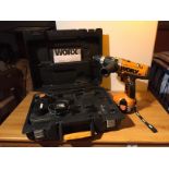 A Worx cordless drill.