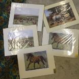 Five prints mostly horses as new sealed.