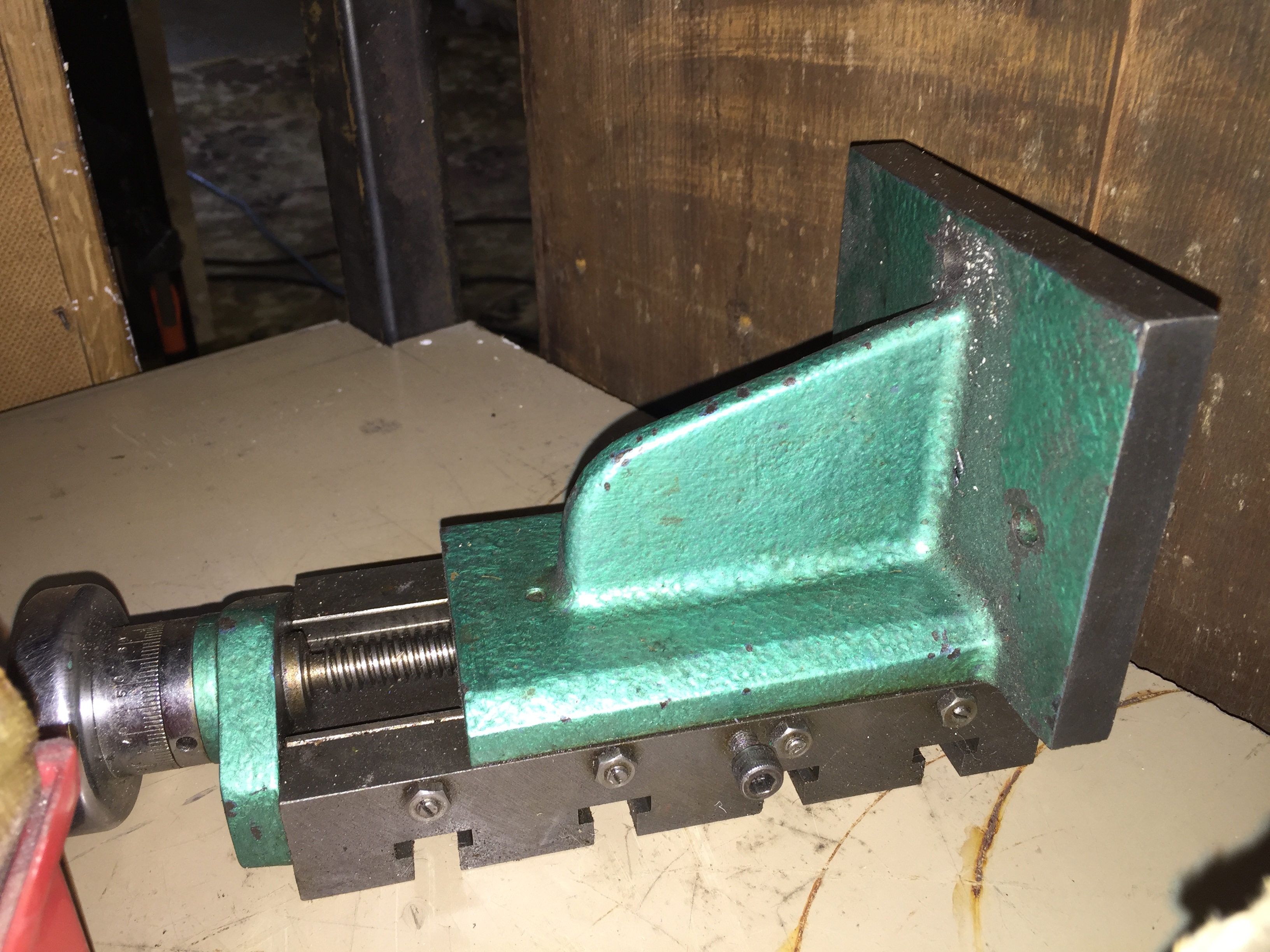 A Myford metal lathe Nottingham England mounted on a steel box tube bench. - Image 14 of 15