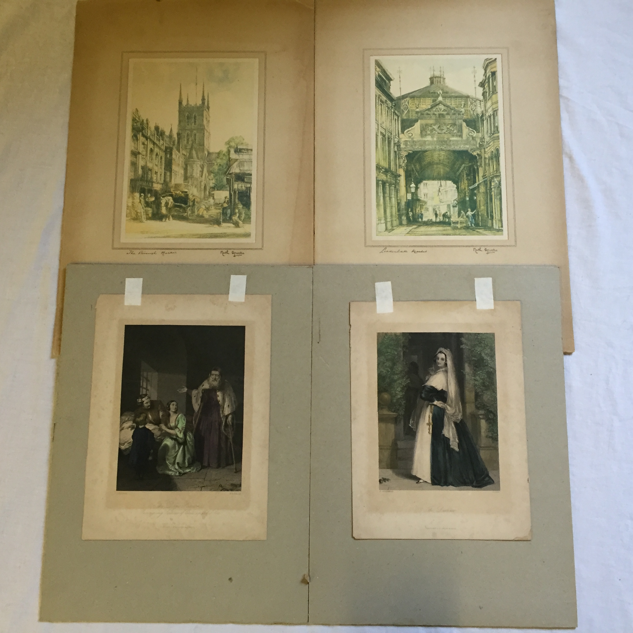 Four Victorian prints.
