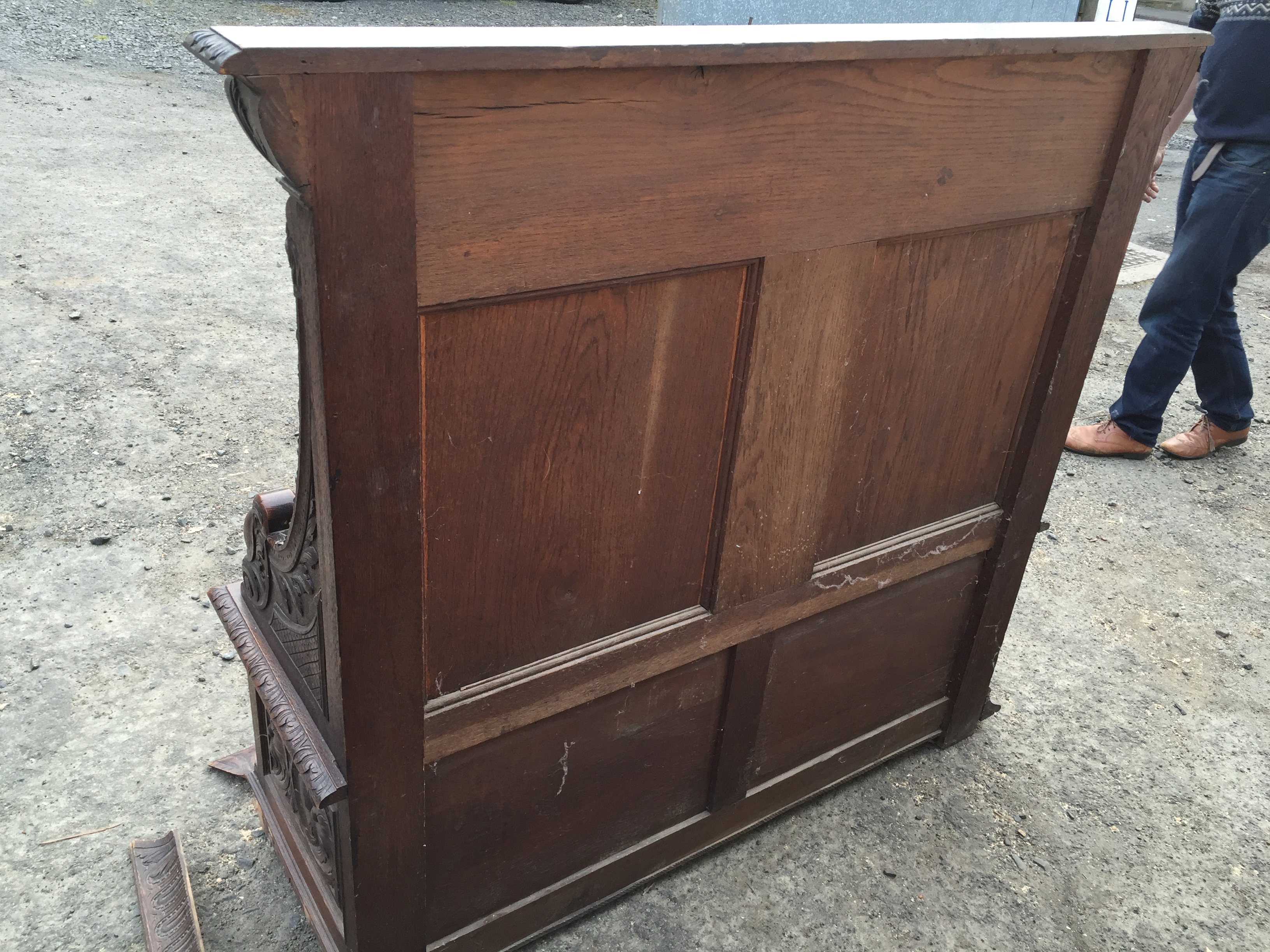 An office desk with three side drawers. - Image 2 of 5