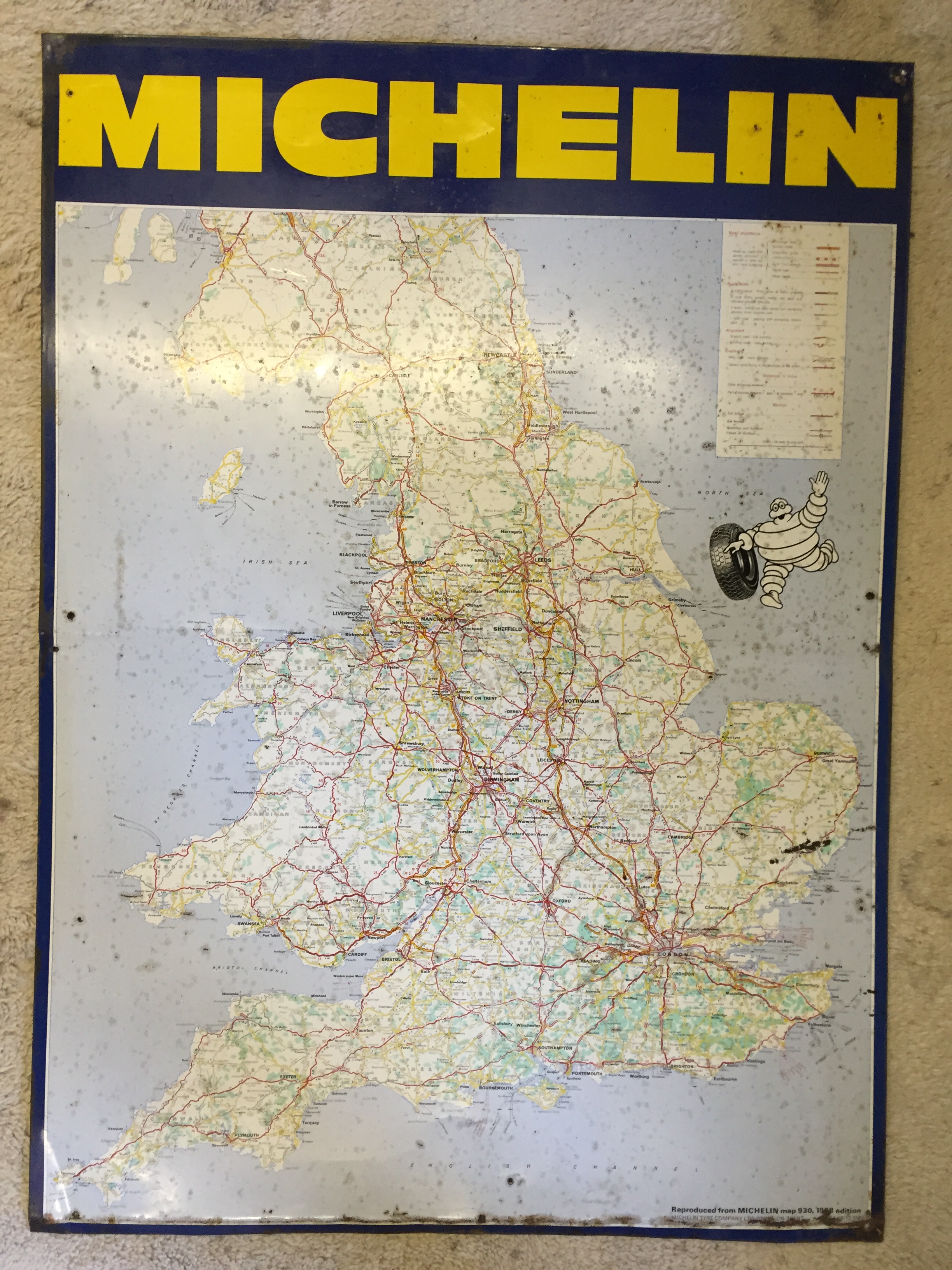 A 1968 Michelin road map.