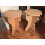 Two chipboard tables.