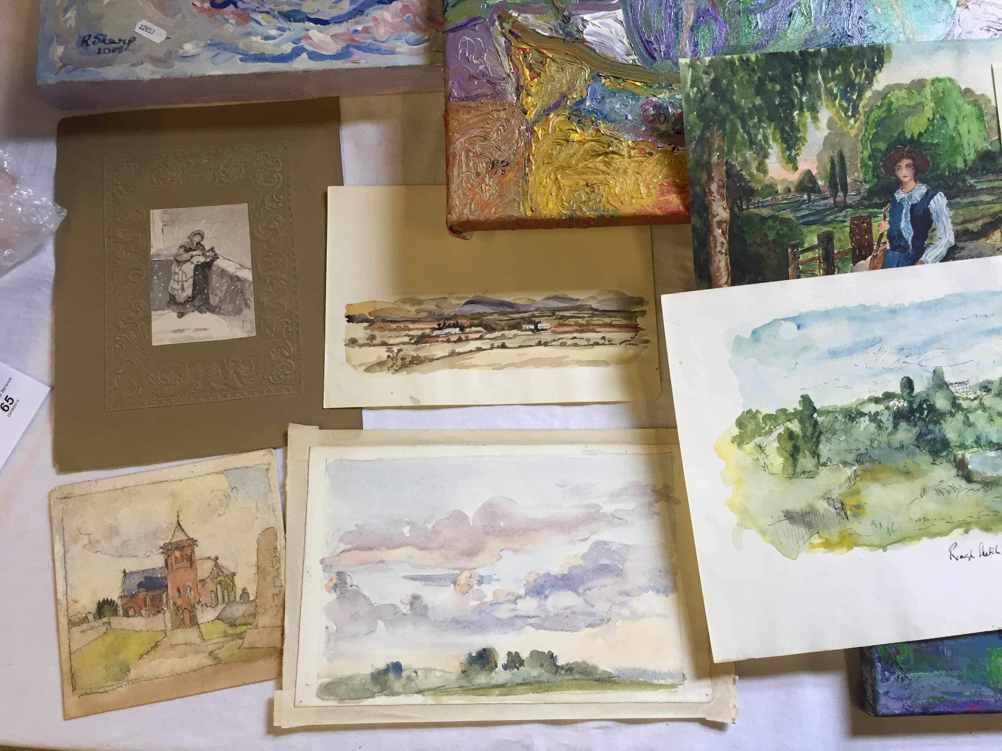 A selection of Watercolours and oils. - Image 4 of 6