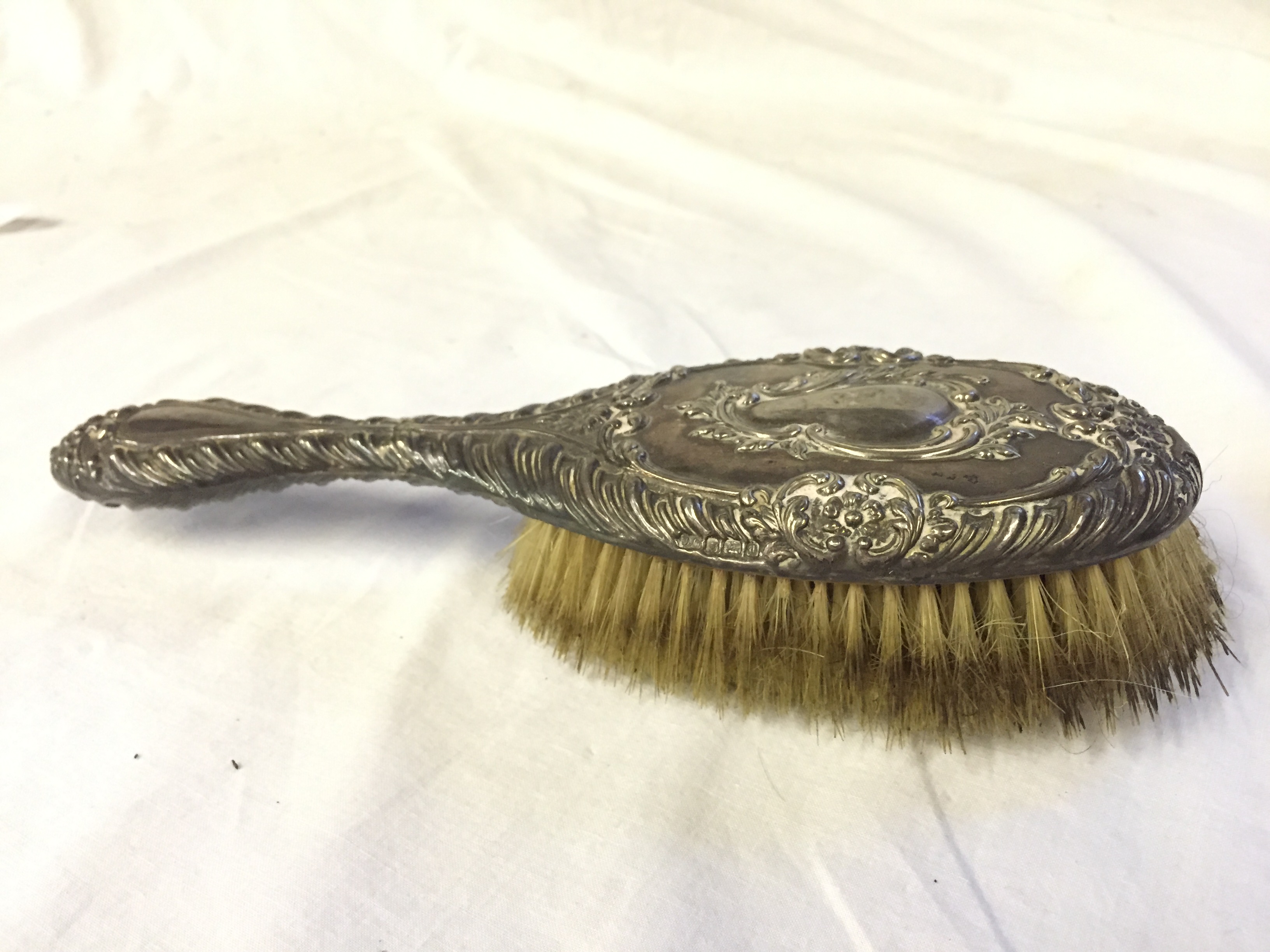 A sterling silver hairbrush and mirror. - Image 2 of 6
