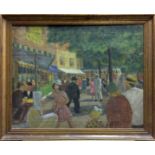 Anni Logstrup Danish artist. 1920's oil on canvas 50 cm by 59 cm A market place summer scene.