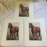 Three prints mostly horses as new sealed.