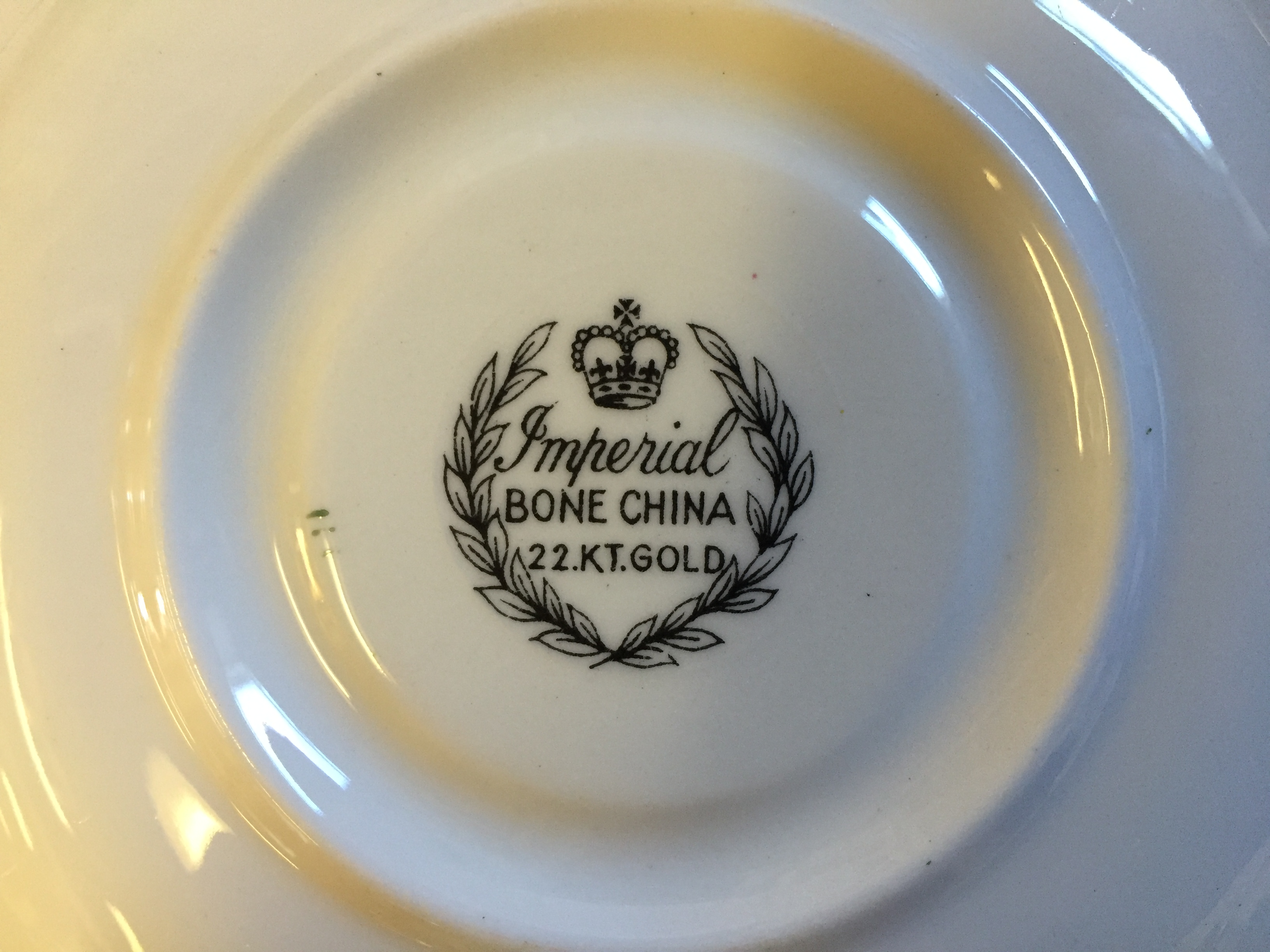 Imperial bone china trio's decorated with gold. - Image 2 of 3