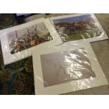 hree prints mostly horses as new sealed.