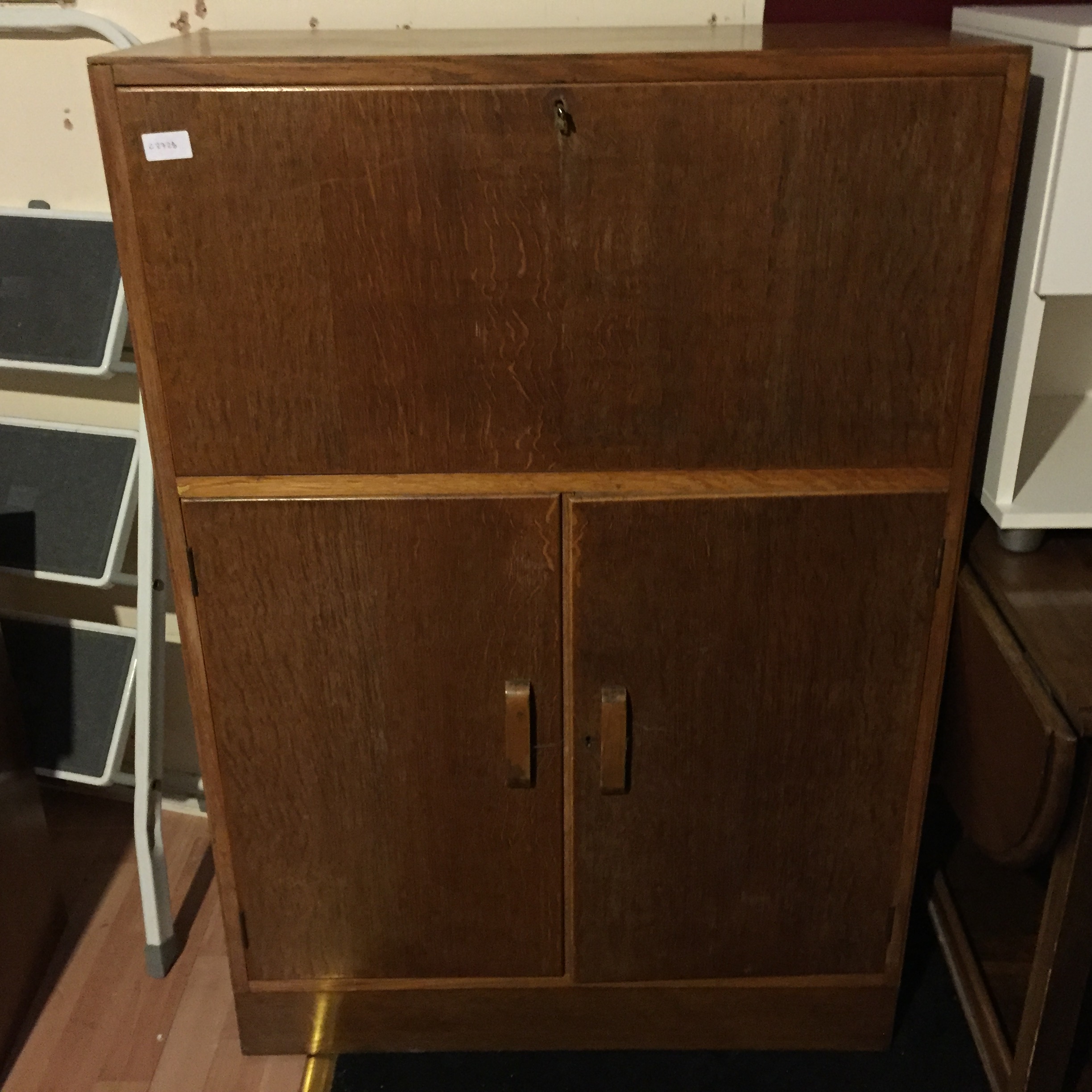 A G Plan style secateur / bureau with double cupboards below.