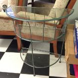 A steel and glass side / hall table.