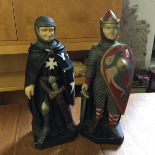 Two plaster cast models of Knights 470 mm H