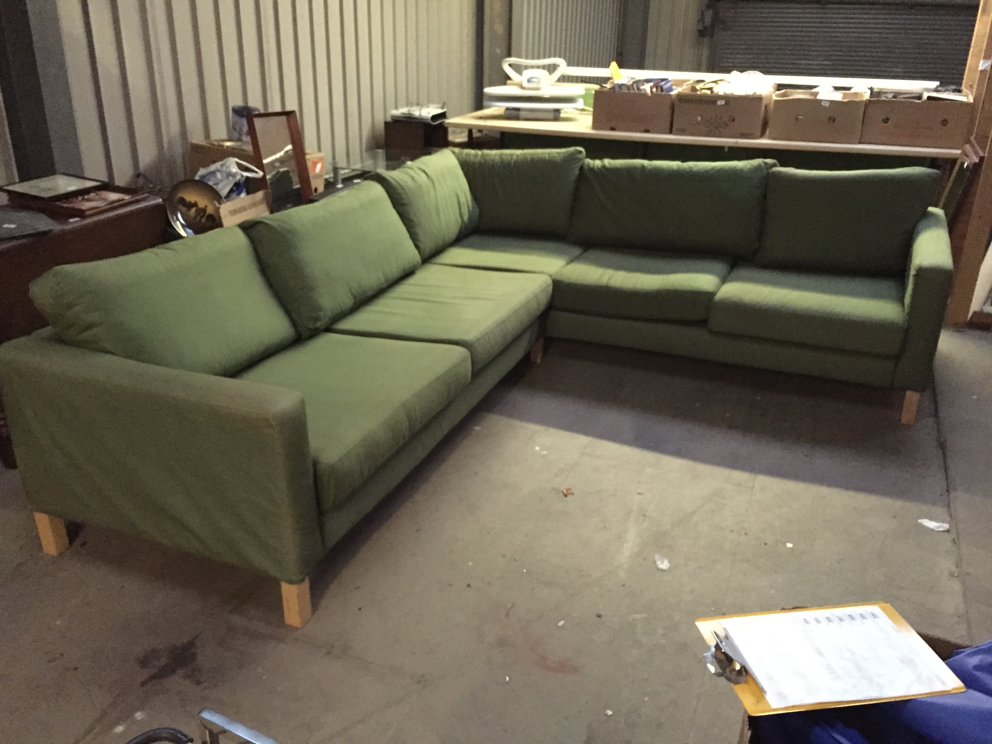 A large corner sofa.