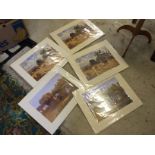 Five prints mostly horses as new sealed.