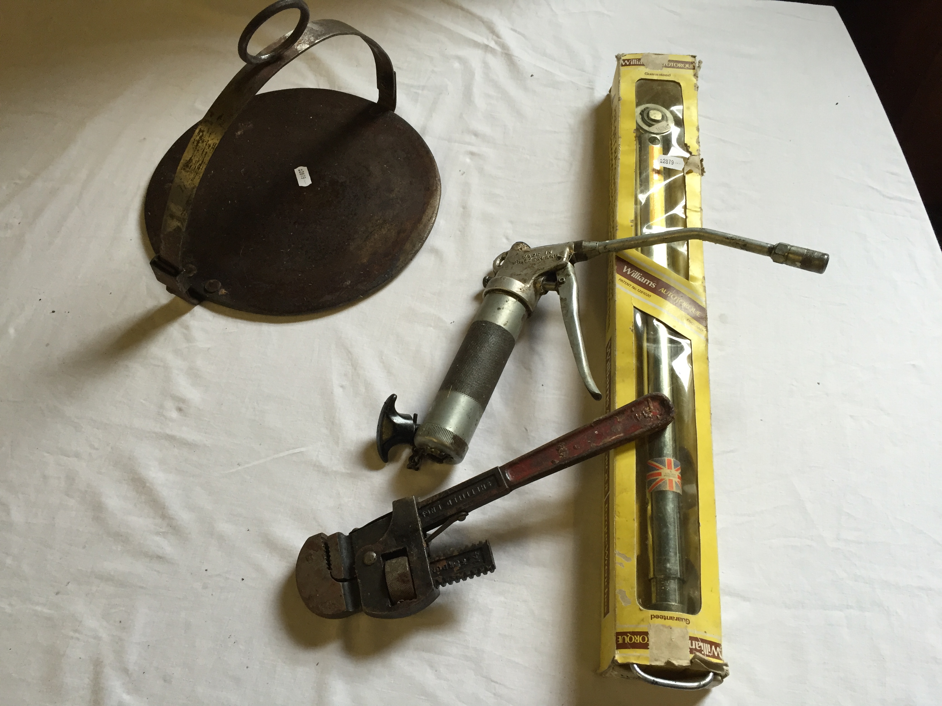 A Gypsy skillet, a grease gun,