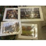 Four prints mostly horses as new sealed.