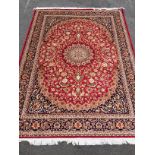 A red ground Keshan carpet new 2.8 m x 2.