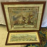 A framed print of Florence and a framed print of The Battle of Trafalgar.